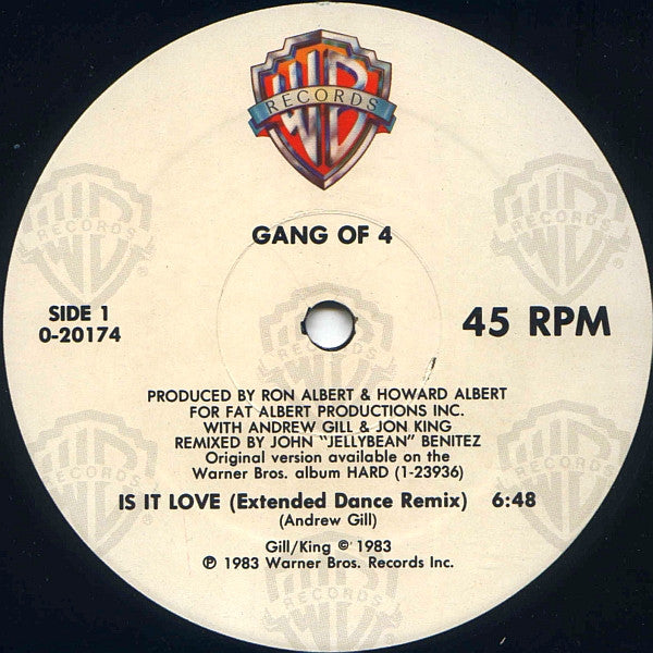 Gang Of Four : Is It Love (Extended Dance Remix) (12", Maxi, All)