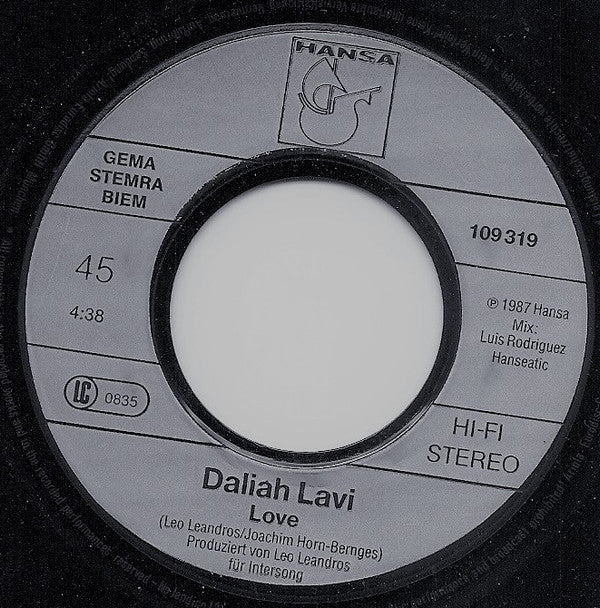 Daliah Lavi : Love / Danke (Ola Kala) (7", Single)