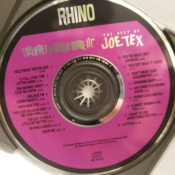 Joe Tex : I Believe I'm Gonna Make It - The Best Of (CD, Album, Comp, Spe)