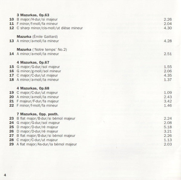 Frédéric Chopin, Ronald Smith (4) : Chopin: Mazurkas (2xCD)