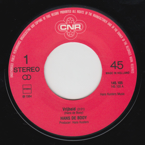 Hans De Booy : Vrijheid (7", Single)