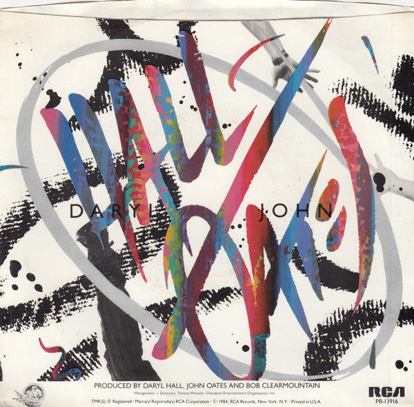 Daryl Hall & John Oates : Out Of Touch b/w Cold, Dark And Yesterday (7", Single, Styrene, Ind)