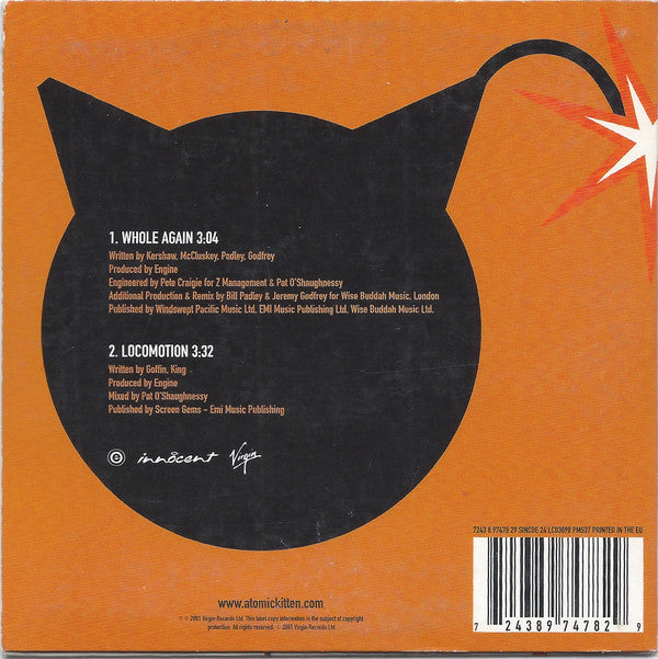 Atomic Kitten : Whole Again (CD, Single)