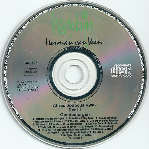 Herman van Veen : Zingt En Vertelt Van Alfred Jodocus Kwak En Zijn Vriendjes Deel 1 Goedemorgen (CD, Album)