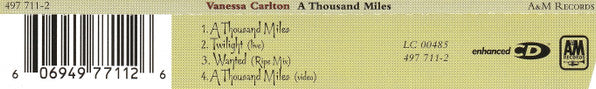 Vanessa Carlton : A Thousand Miles (CD, Maxi, Enh)