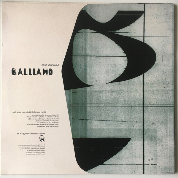 Galliano : Ease Your Mind (12", Promo)