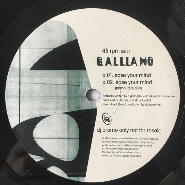 Galliano : Ease Your Mind (12", Promo)