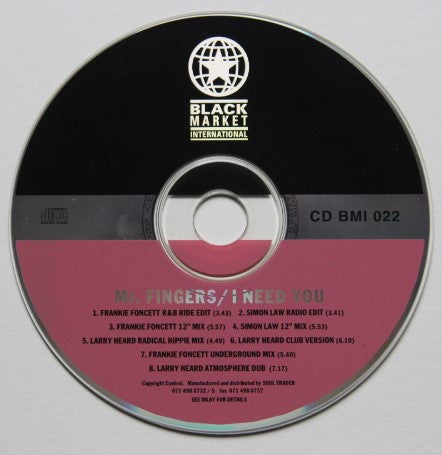Mr. Fingers : I Need You (CD, Single, MP)