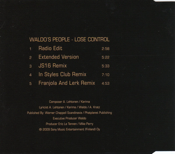 Waldo's People : Lose Control (CD, Maxi)