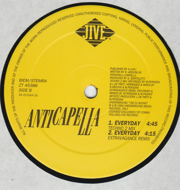 Anticappella : Everyday Remixes (12")