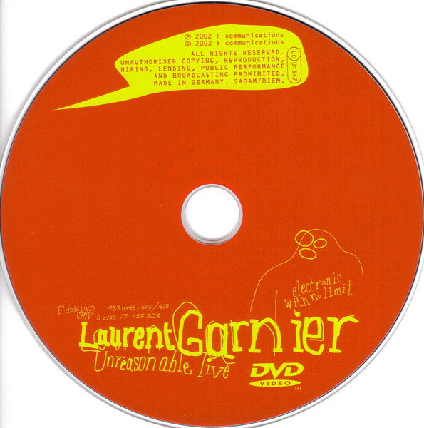 Laurent Garnier : Unreasonable Live (DVD, PAL)