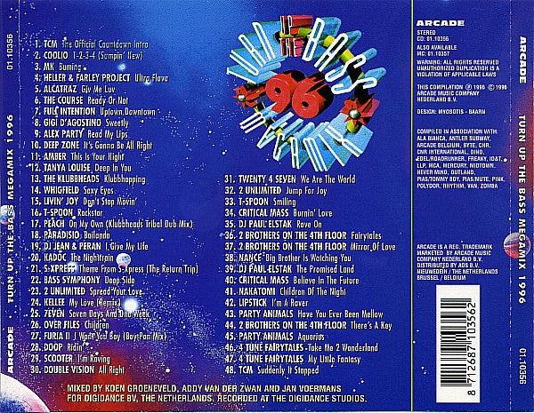 Various : Turn Up The Bass Megamix 1996 (CD, Mixed)