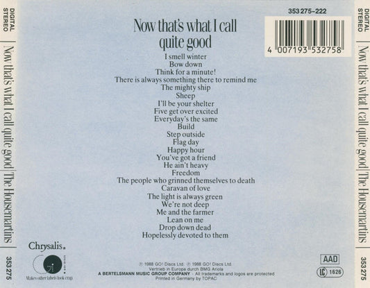 The Housemartins : Now That's What I Call Quite Good (CD, Comp)