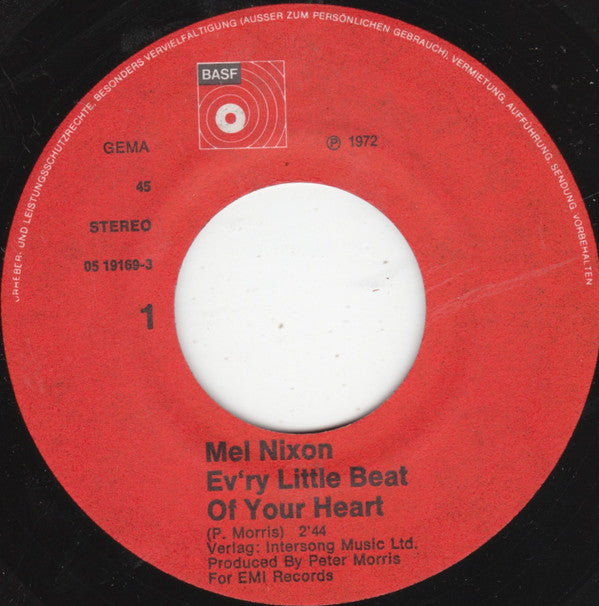Mel Nixon : Ev'ry Little Beat Of Your Heart / Pillars Of Straw (7", Single)