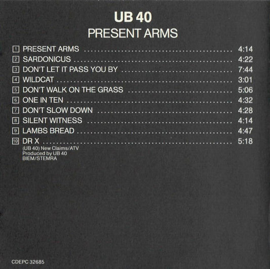 UB40 : Present Arms (CD, Album, RE)