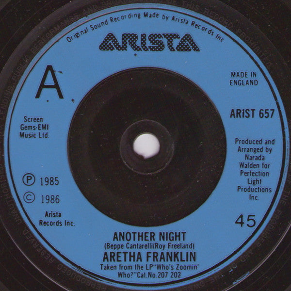 Aretha Franklin : Another Night (7", Single)