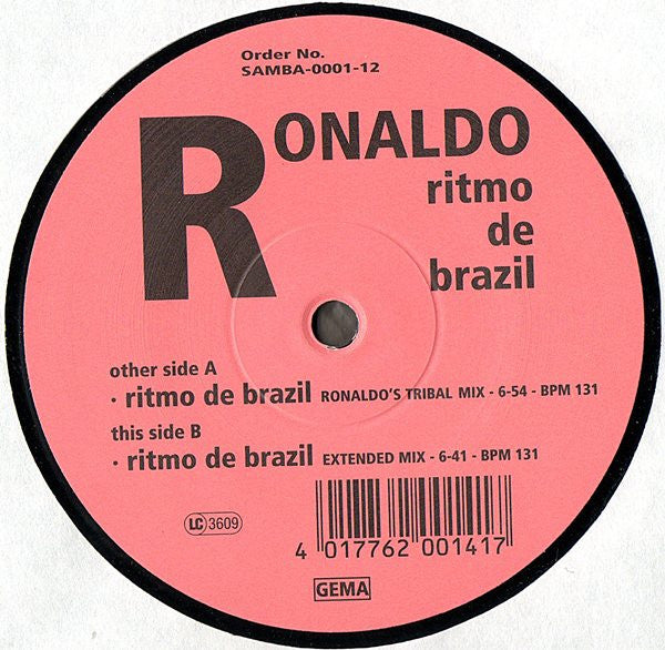 Ronaldo (3) : Ritmo De Brazil (12", Promo)