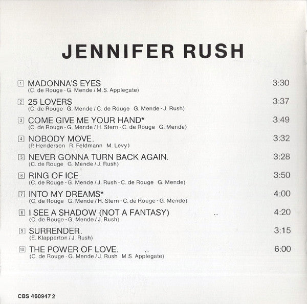Jennifer Rush : Jennifer Rush (International Version) (CD, Album, RE)
