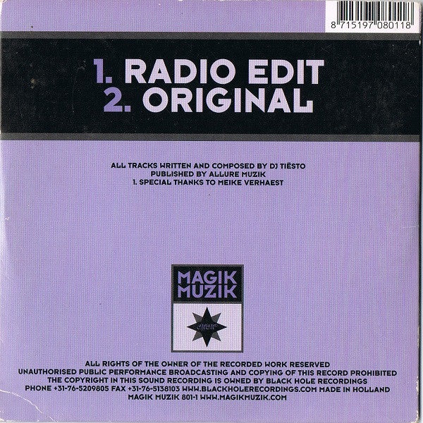 DJ Tiësto : Flight 643 (CD, Single)