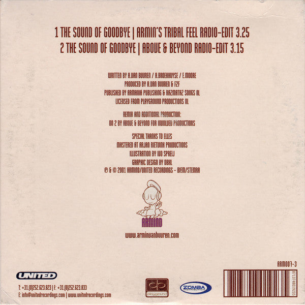 Armin Van Buuren Presents Perpetuous Dreamer : The Sound Of Goodbye (CD, Single)