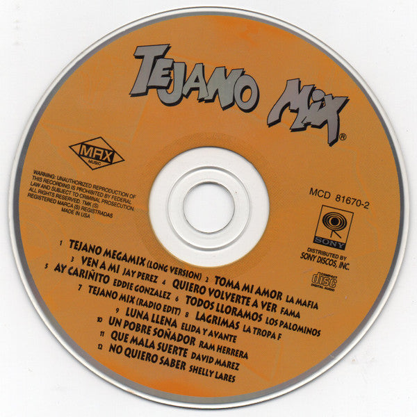 Various : Tejano Mix (CD, Comp, P/Mixed)