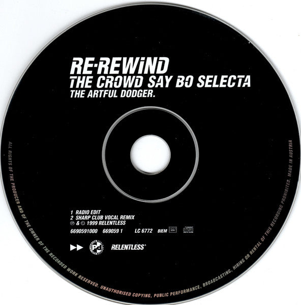Artful Dodger : Re-Rewind The Crowd Say Bo Selecta (CD, Single)