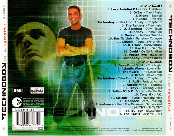Technoboy : Italian Hardstyle Part 1 (2xCD, Comp, Copy Prot., Mixed)