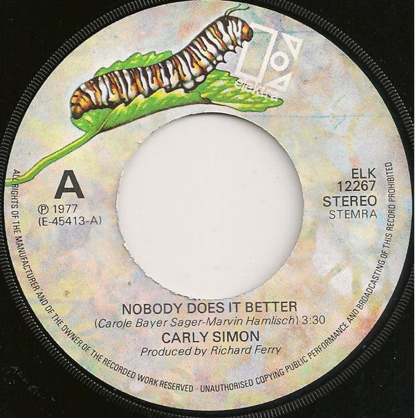 Carly Simon : Nobody Does It Better  (7", Single)