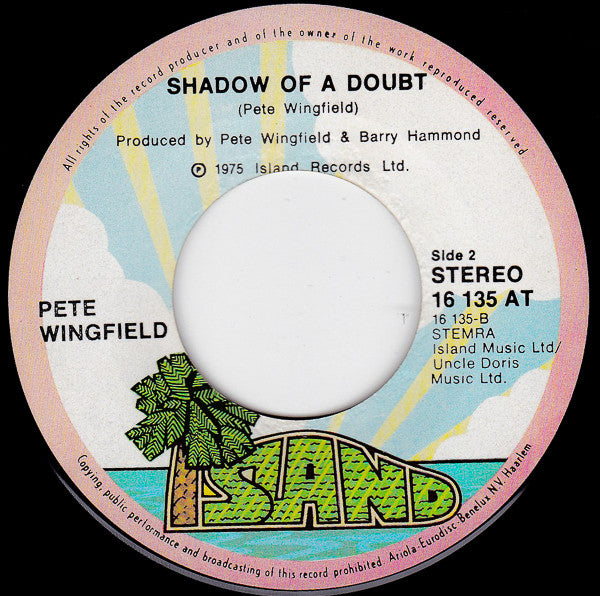 Pete Wingfield : Eighteen With A Bullet (7", Single)