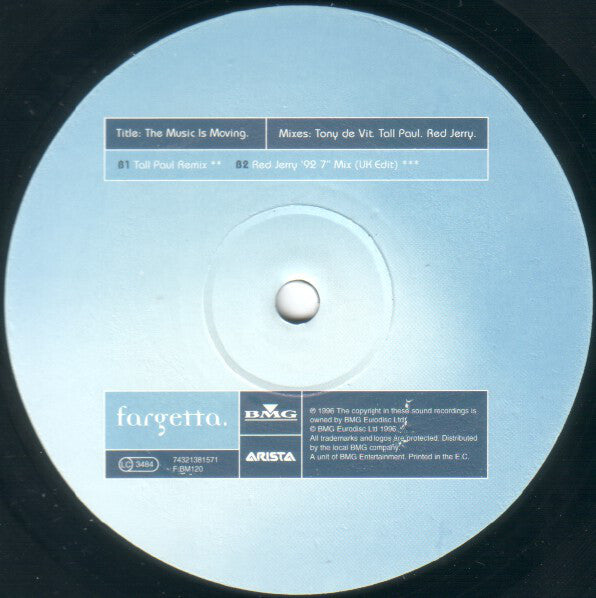 Fargetta : The Music Is Moving (12")