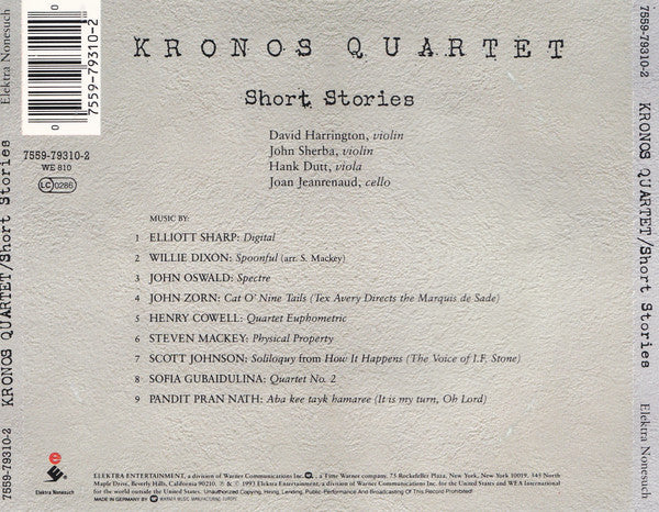 Kronos Quartet : Short Stories (CD, Album, RE)