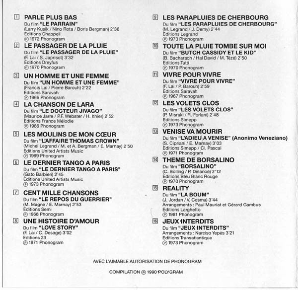 Paul Mauriat And His Orchestra : Les Plus Belles Musiques De Films Par L'Orchestre De Paul Mauriat (CD, Comp, RE)