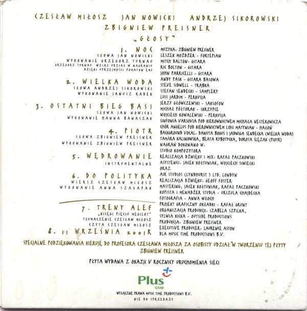 Zbigniew Preisner : Głosy (CD, Promo)