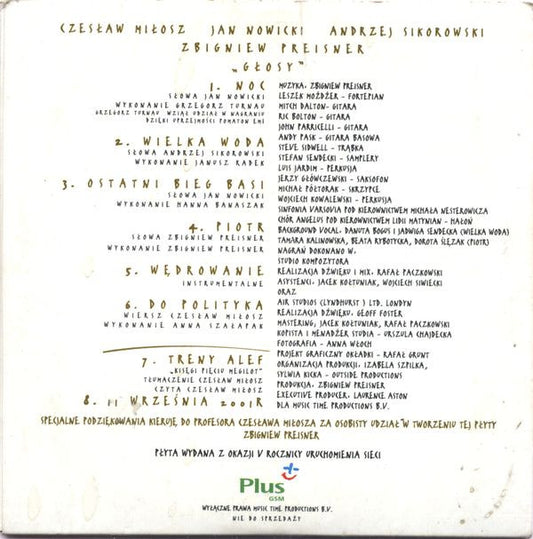 Zbigniew Preisner : Głosy (CD, Promo)
