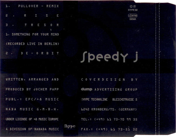 Speedy J : Pullover - Remix (CD, Maxi)