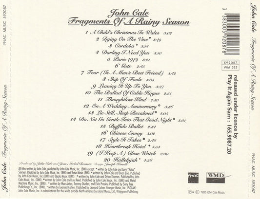 John Cale : Fragments Of A Rainy Season (CD, Album)
