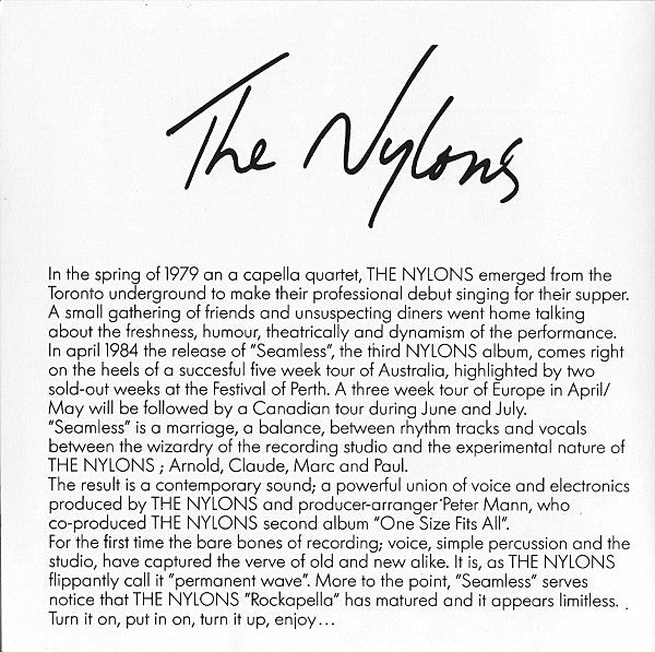 The Nylons : Seamless (CD, Album, RE)