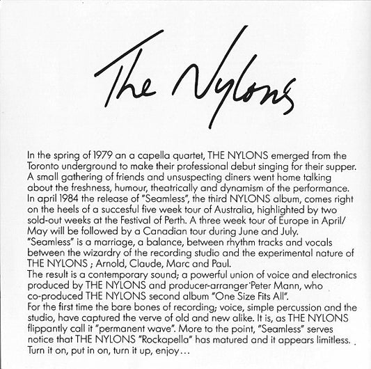 The Nylons : Seamless (CD, Album, RE)