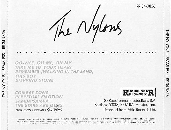 The Nylons : Seamless (CD, Album, RE)