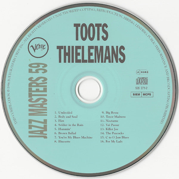 Toots Thielemans : Verve Jazz Masters 59 (CD, Comp, RE)
