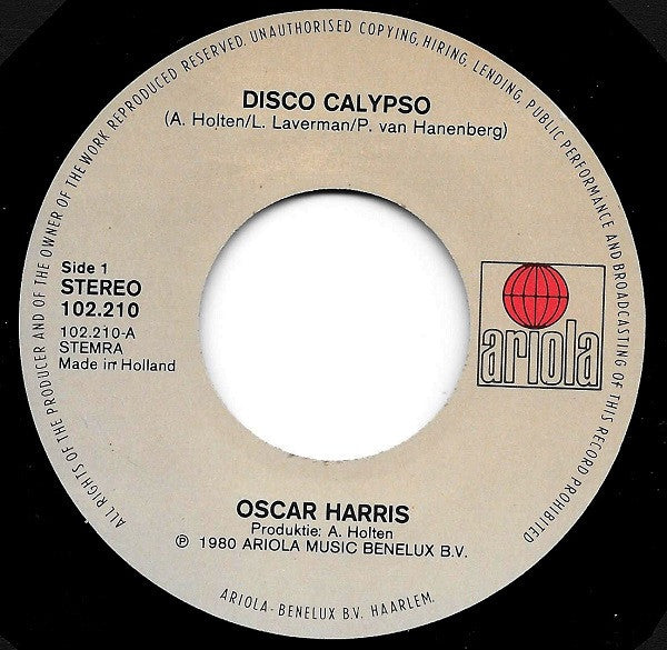 Oscar Harris : Disco Calypso (7")