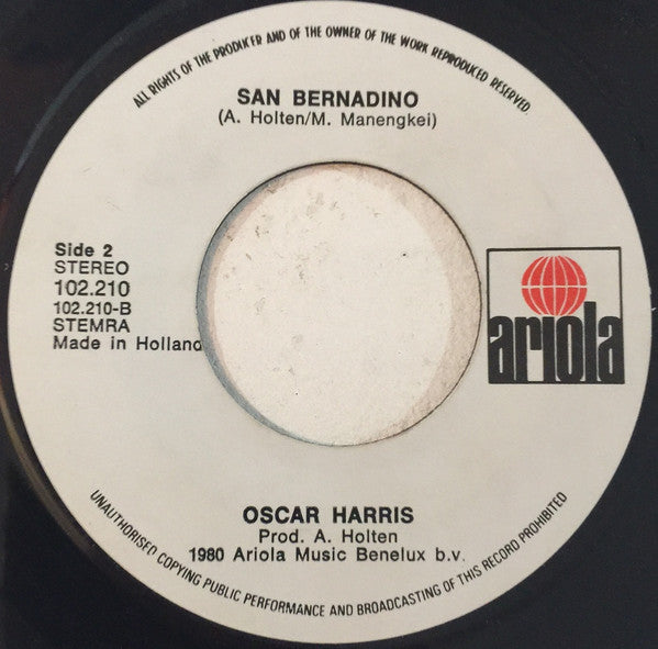 Oscar Harris : Disco Calypso (7")