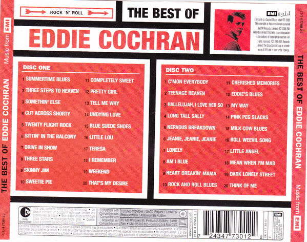 Eddie Cochran : The Best Of Eddie Cochran (2xCD, Comp, Copy Prot., RM)
