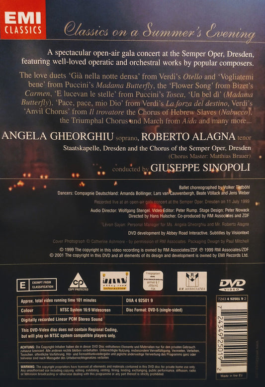 Angela Gheorghiu & Roberto Alagna, Giuseppe Sinopoli : Classics On A Summer's Evening - A Gala Concert From Dresden (DVD-V, Comp, NTSC)