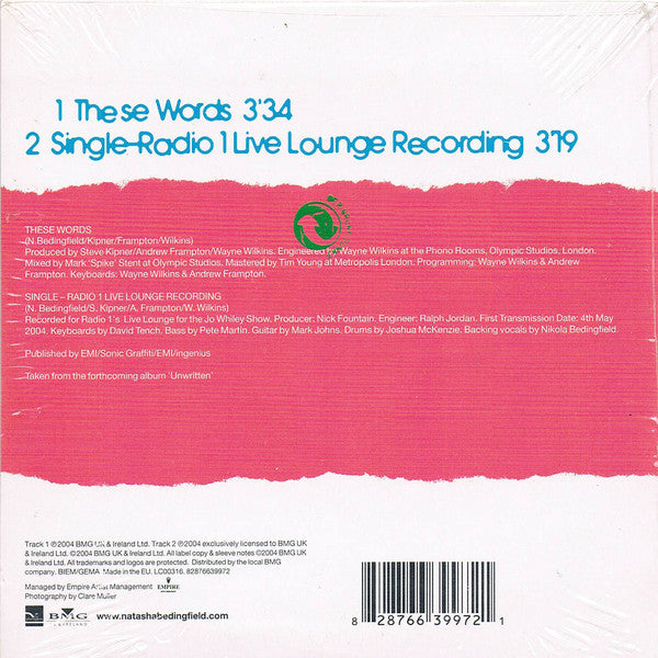Natasha Bedingfield : These Words (CD, Single)