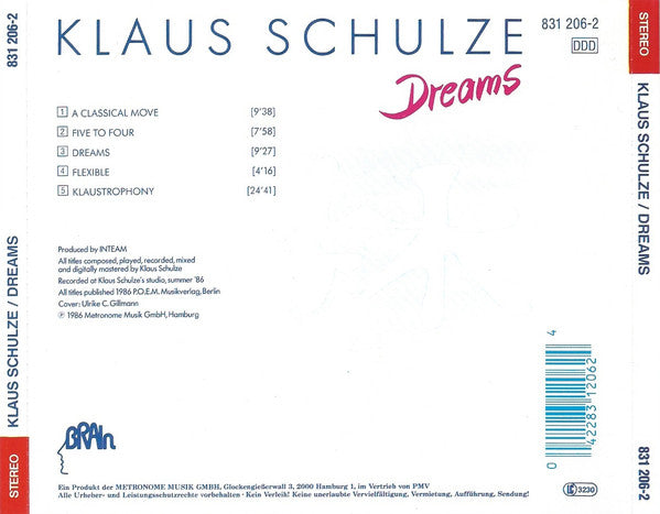 Klaus Schulze : Dreams (CD, Album)