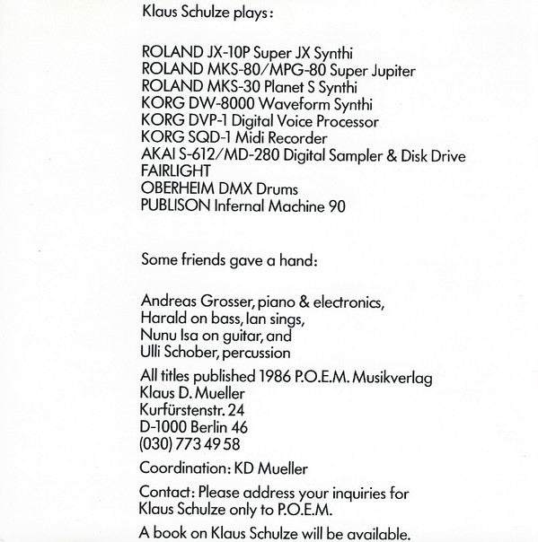 Klaus Schulze : Dreams (CD, Album)