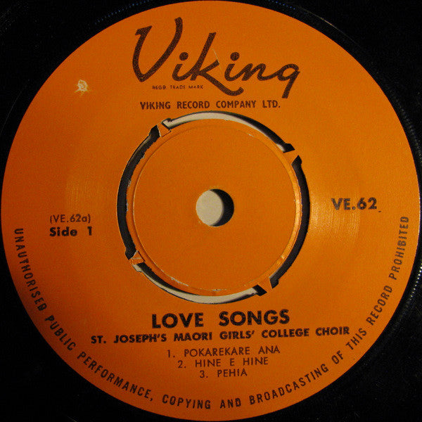 St. Joseph's Maori Girls College Choir : Maori Love Songs (7", EP)