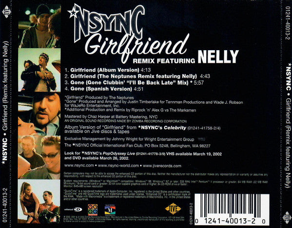 *NSYNC Featuring Nelly : Girlfriend (Remix) (CD, Maxi, Enh)