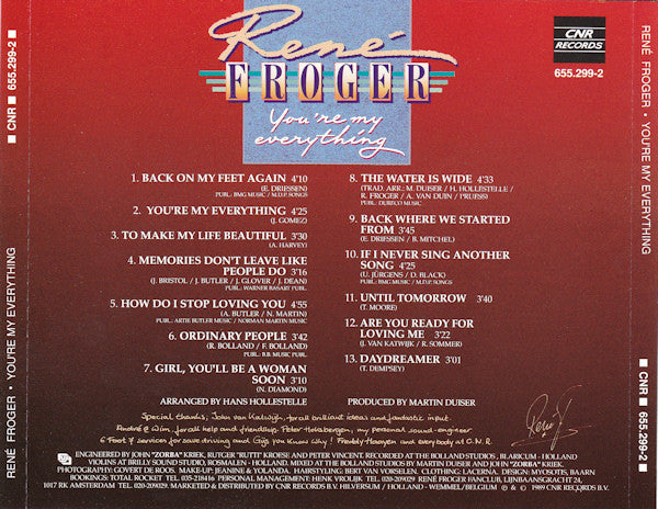 René Froger : You're My Everything (CD, Album)